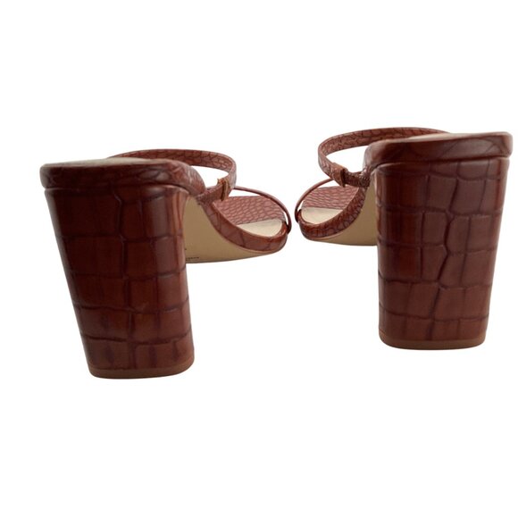 The Drop Heels Size 7.5 NWOB Tortoise Shell Womens Avery Square Toe Two Strap Sa - Picture 8 of 9